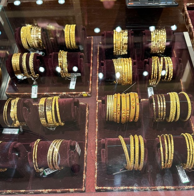 Bangles in display case