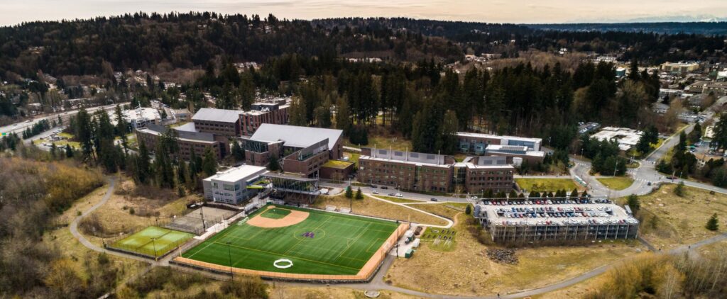 Aerial view of UW Bothell and Cascadia campus