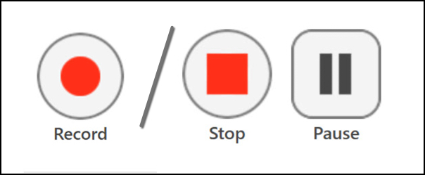 Record button and the Stop - Pause buttons.