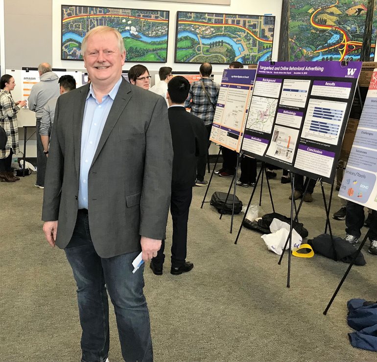 Bill Erdly at CSSE capstone poster presentations.