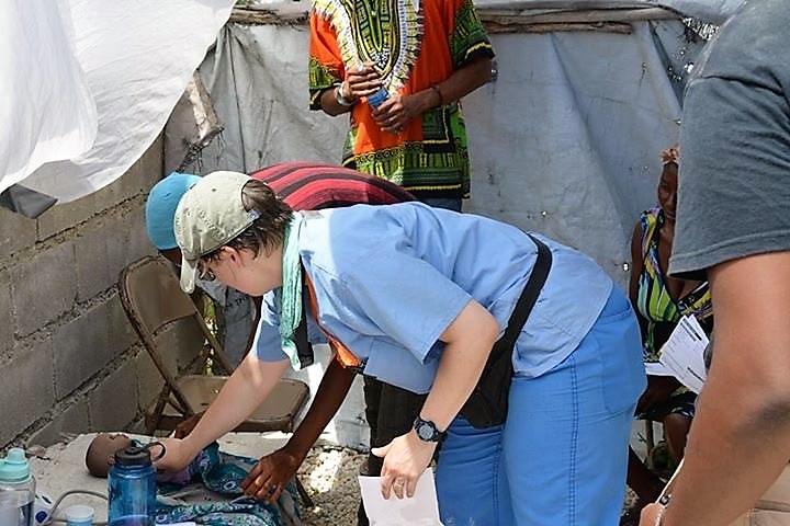 Kathryn Newton at work in Haiti