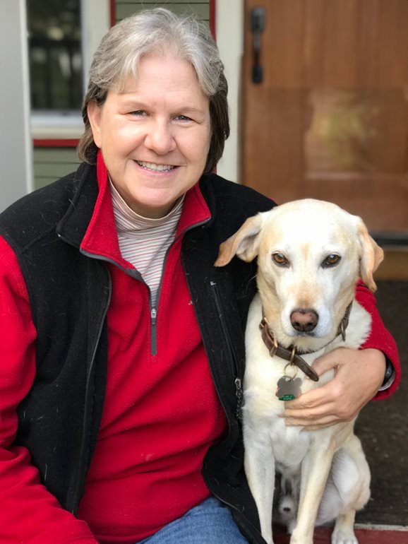 Laura Mansfield with her dog, Max