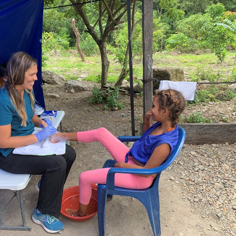 Miriam Witt volunteering in Venezuela.