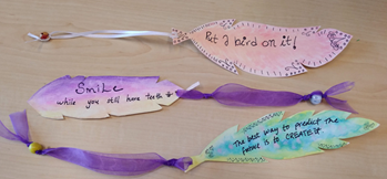 feather watercolor bookmarks